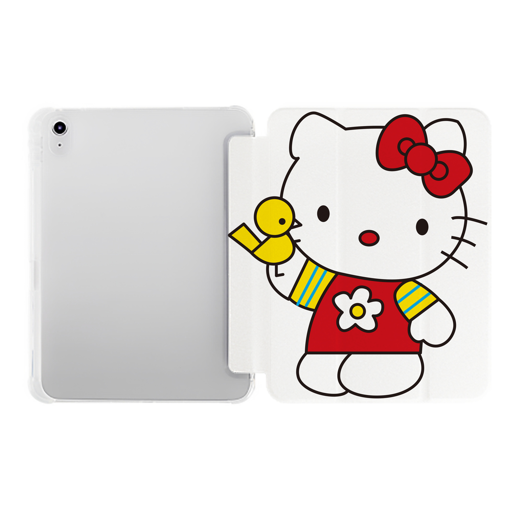 （画像用） Hello Kitty ハローキティ IPad ケース ペン収納付き 三つ折りスタンド PUレザー×シリコン 対応機種9.5/10.5/10.9インチ
